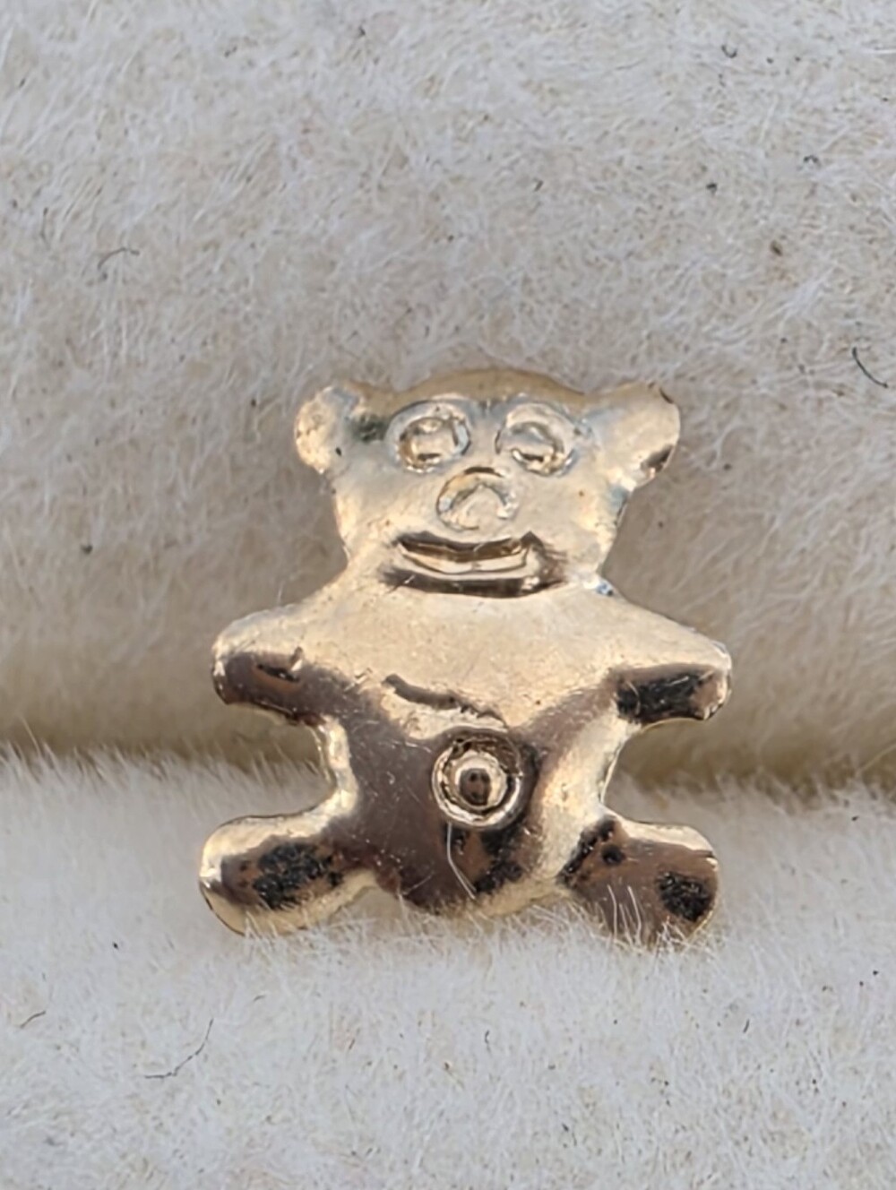 10K Solid Gold Teddy Bear Single Stud Earring • 0.06g